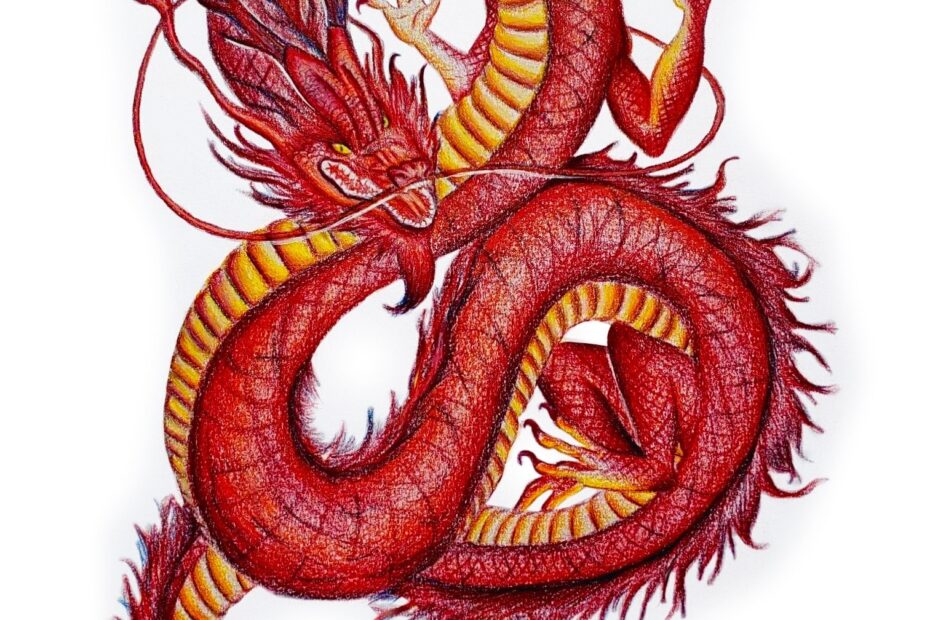 Chinese Dragon Art Print Chinese Dragon Drawing Chinese Dragon Art Red Dragon Art Print Fantasy Dragon Art Print Colored Pencil Dragon Etsy Finland
