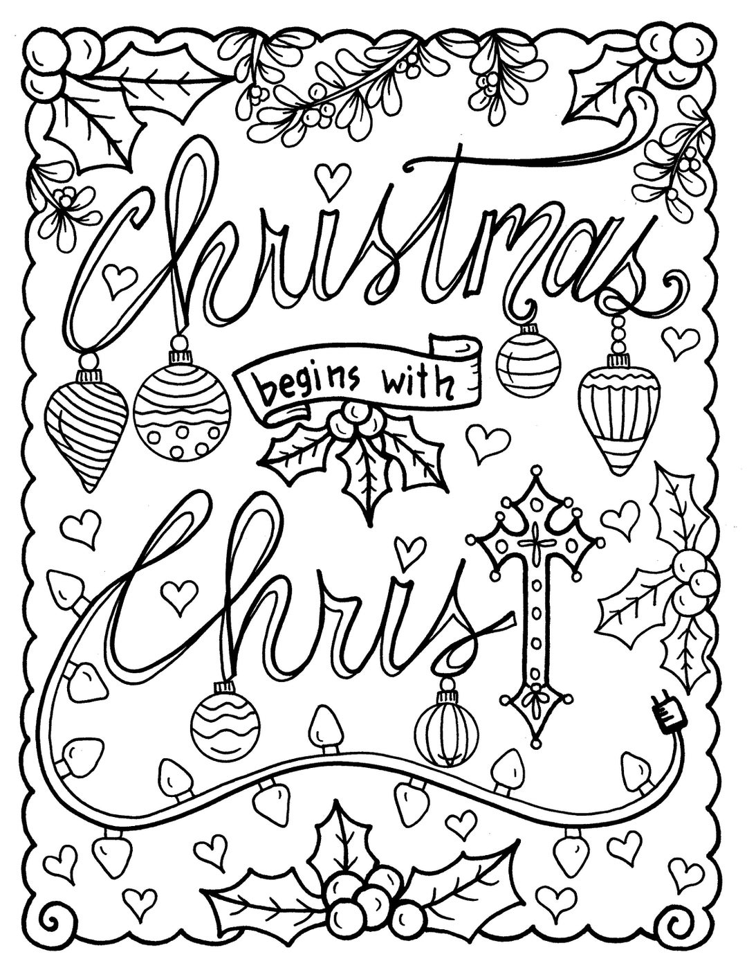 Christian Coloring Age Christmas Coloring Page Color Book Christmas Coloring Fun For All Ages Church Scripture Christ Etsy