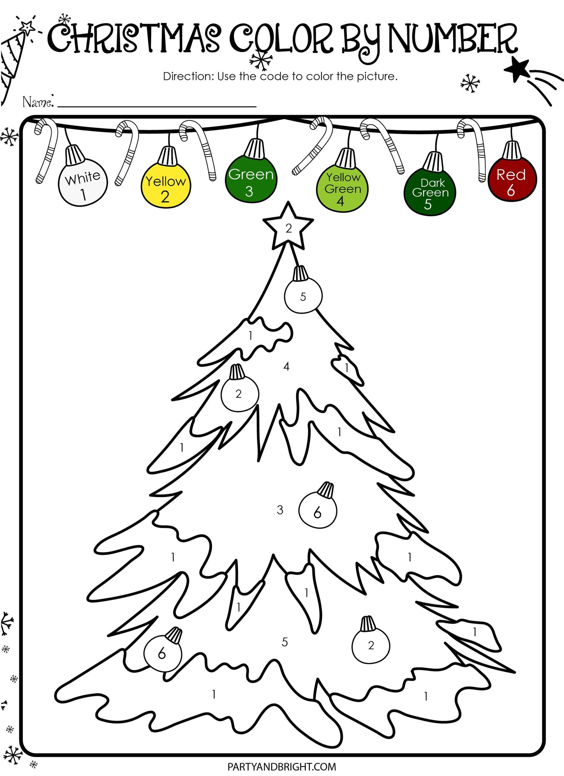 Christmas Color By Number Printable PDF Holiday Coloring Sheets Digital XMAS Coloring Pages For Kids Etsy