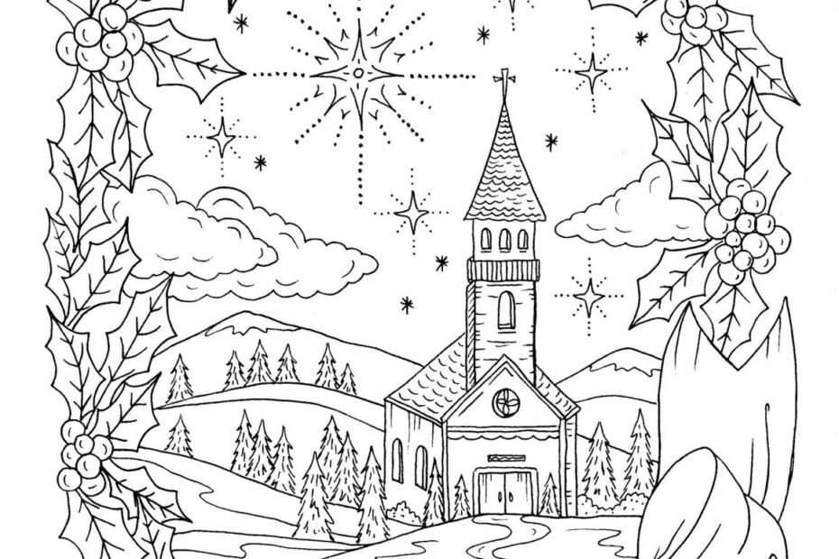 Christmas Coloring Page Instant Download Adult Coloring Christian