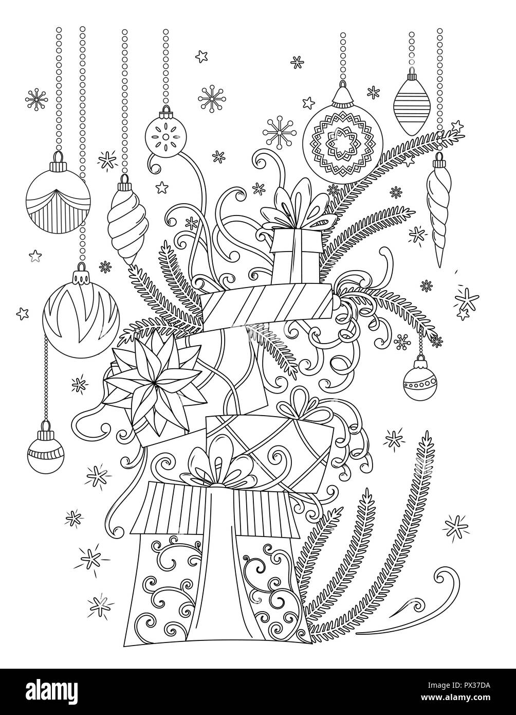 Christmas Coloring Pages Coloring Book For Adults Pile Of 