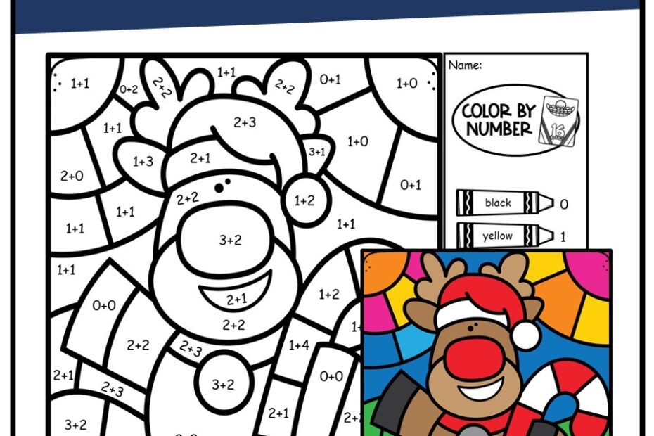 Christmas Coloring Pages Sheets Addition To 5 Color By Number Code Made By Teachers