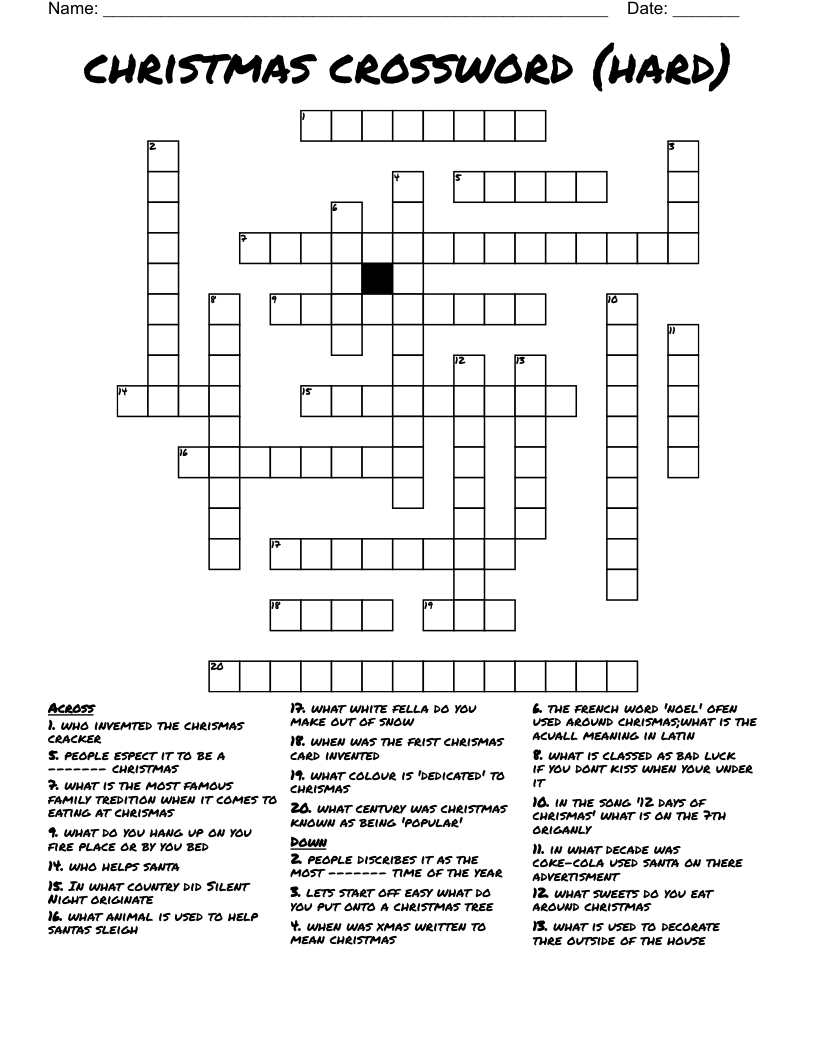 printable difficult crossword puzzles