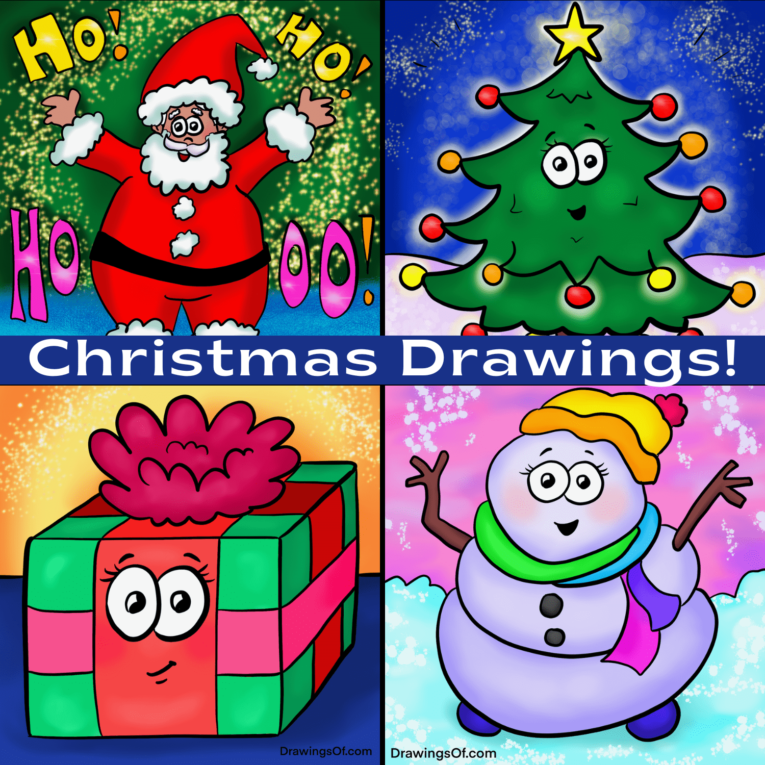 christmas cartoon drawings