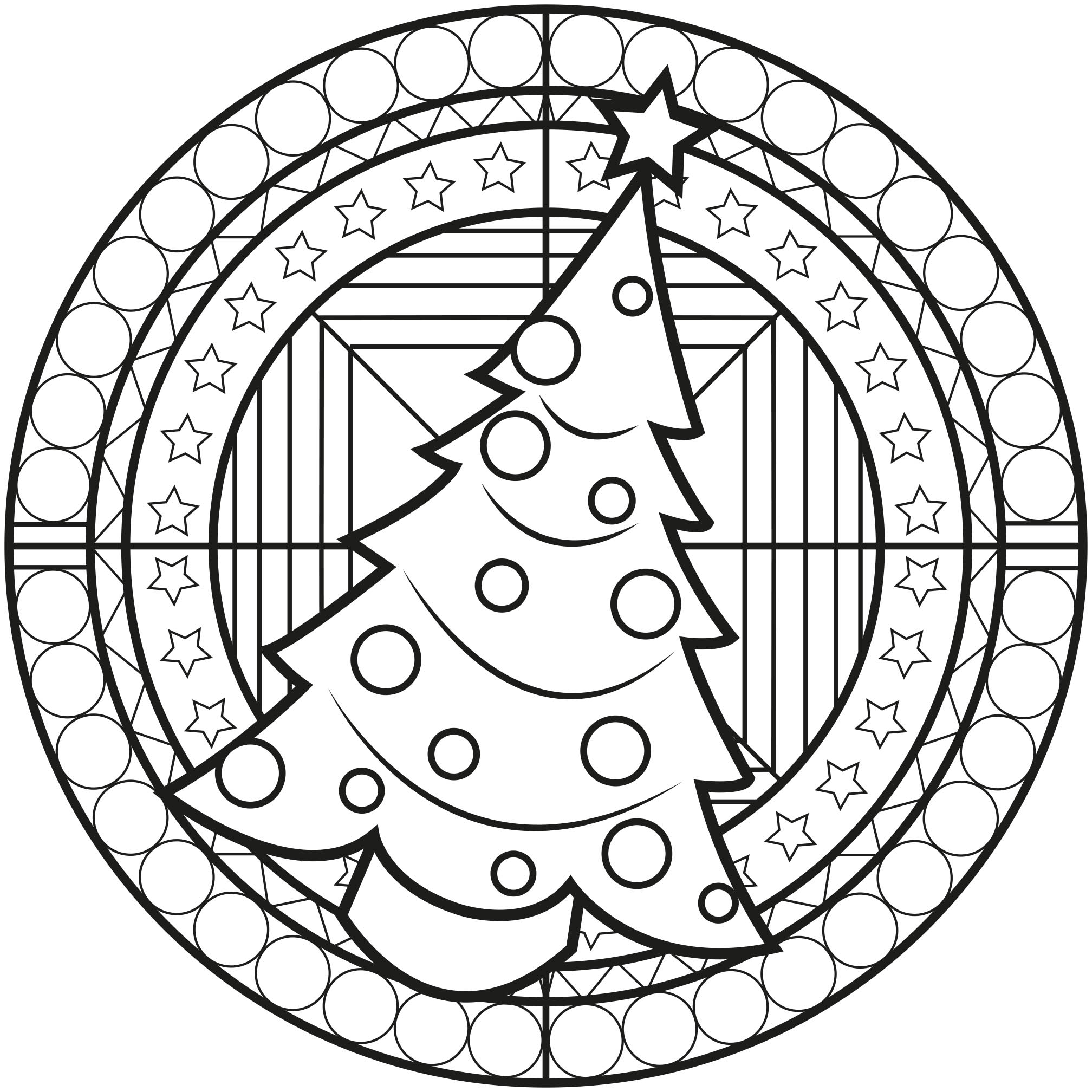 Christmas Tree Mandala Simple Mandalas