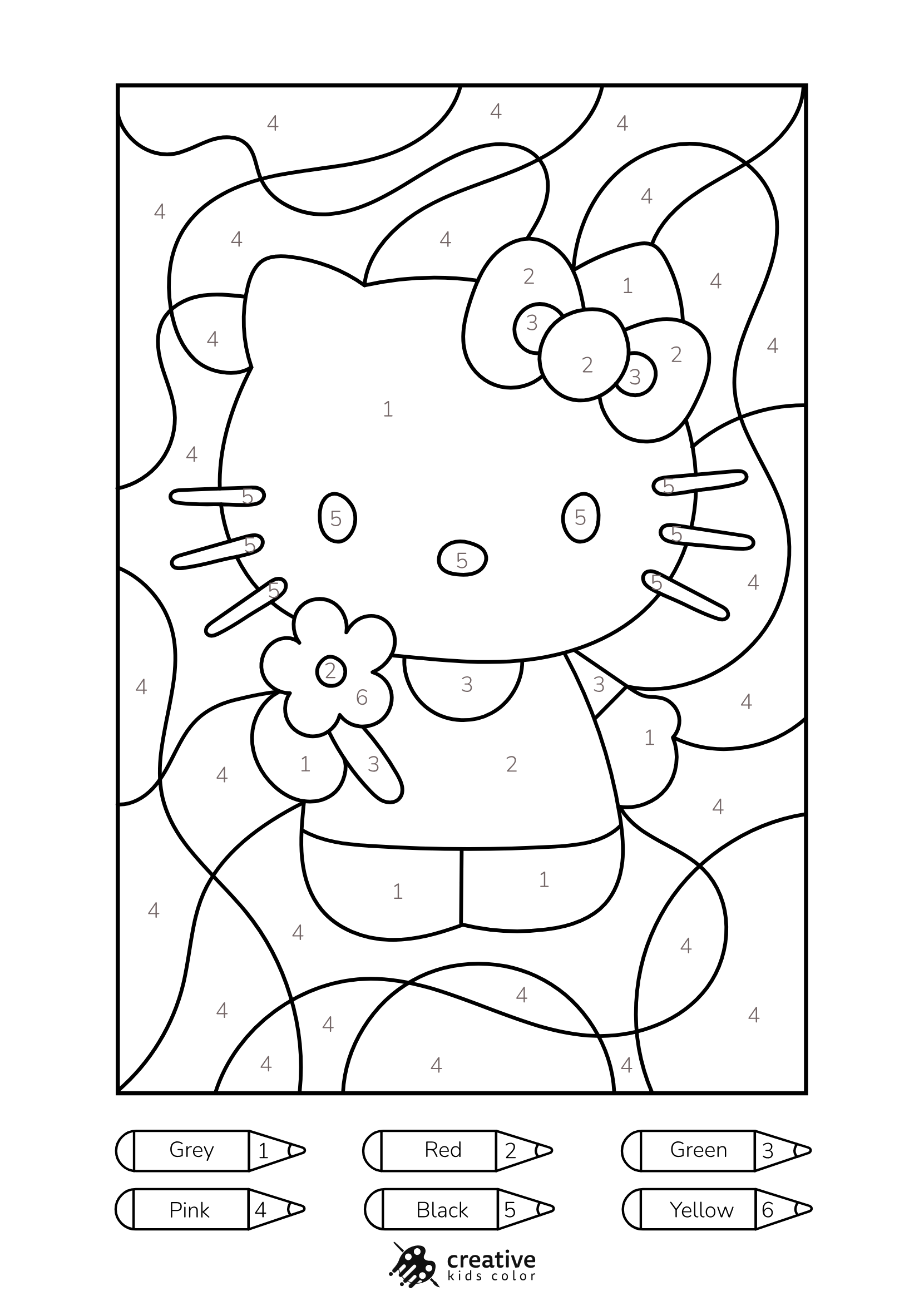 free color by number printables