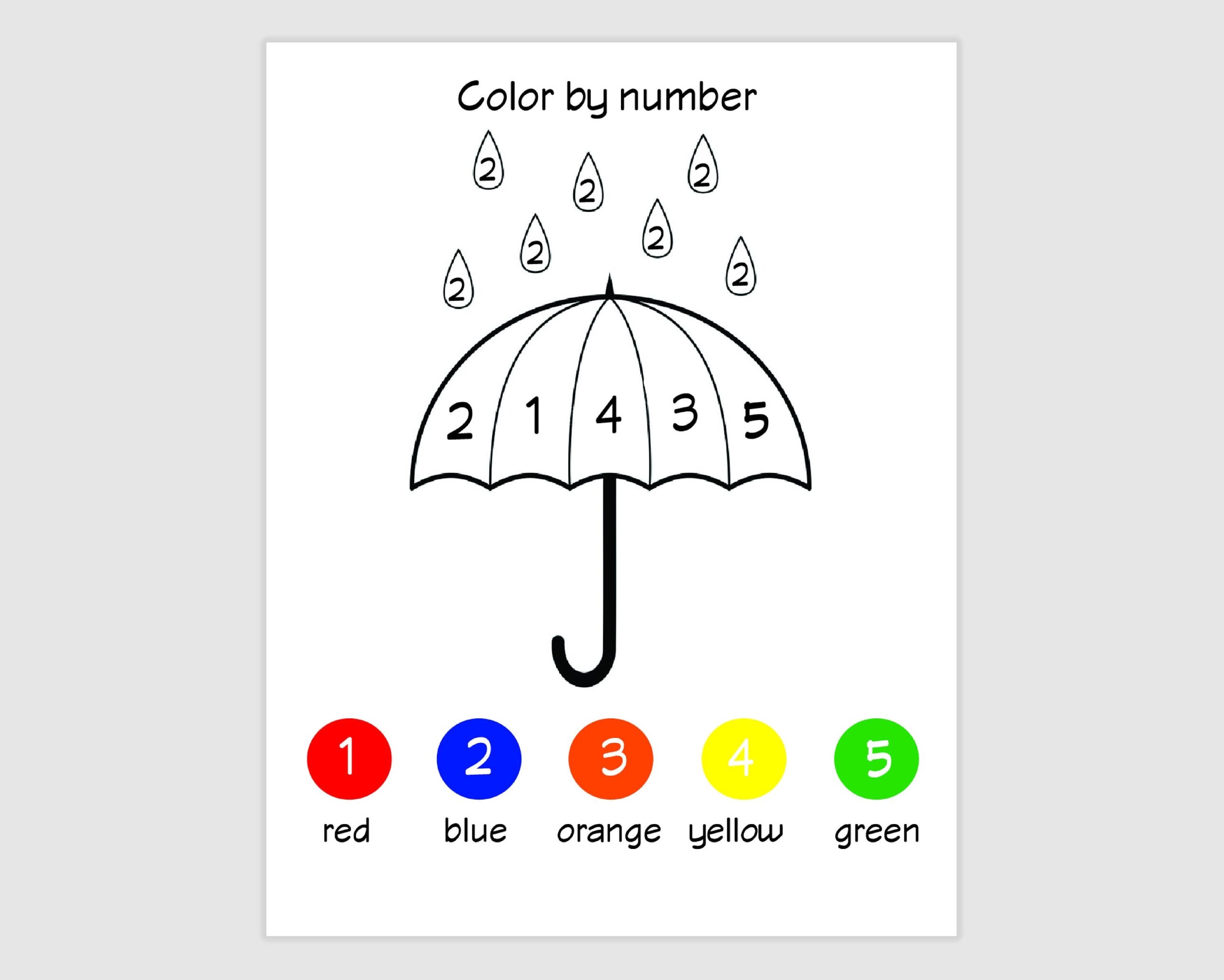 Color By Number Kids Coloring Page Easy Coloring Page For Kids 