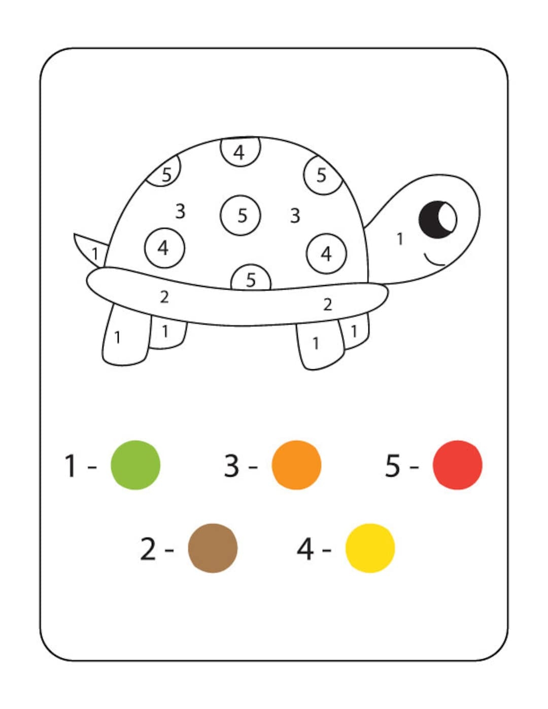 Color by numbers Coloring Pages For Kids Etsy