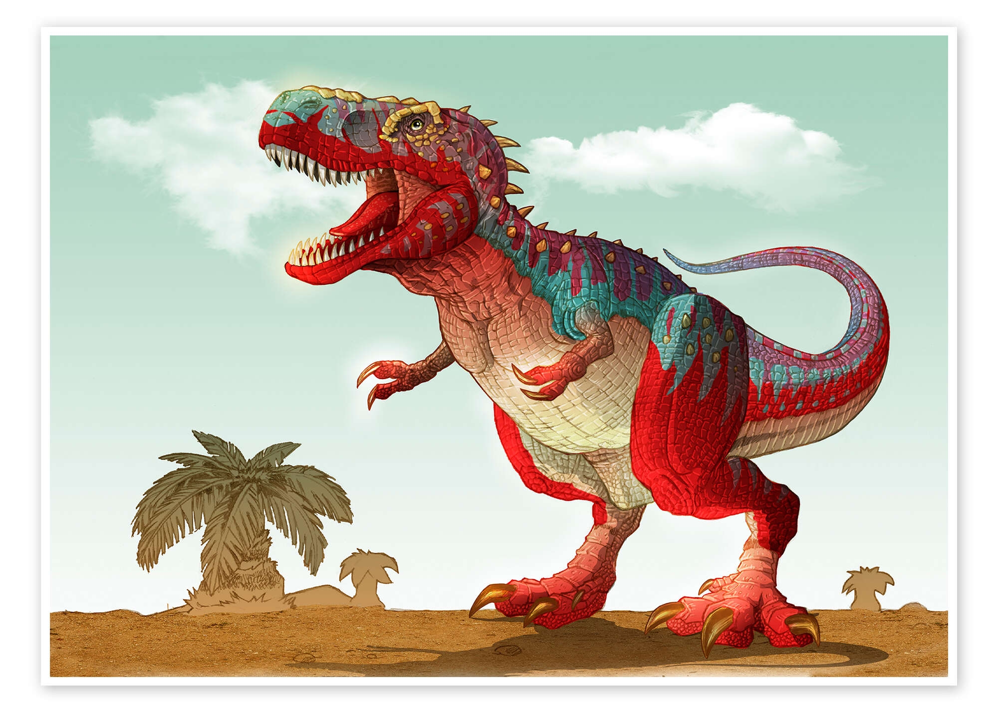 Colorful Tyrannosaurus Rex Print By Stocktrek Images Posterlounge