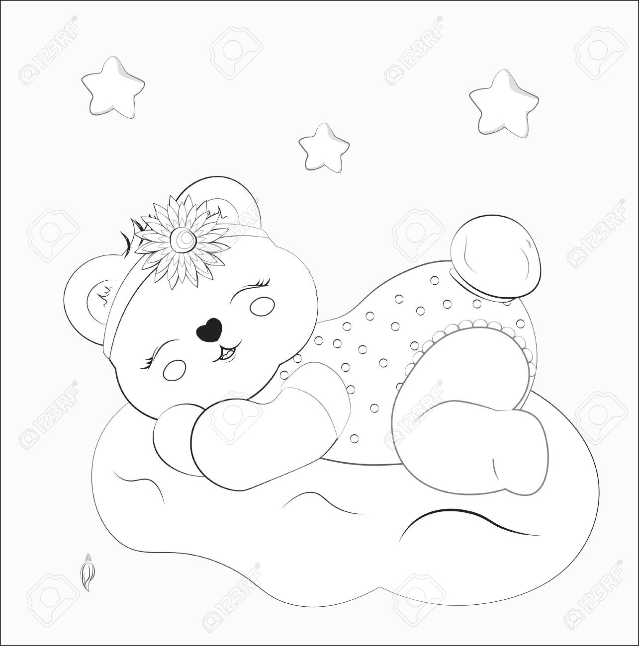 girl teddy bear coloring pages