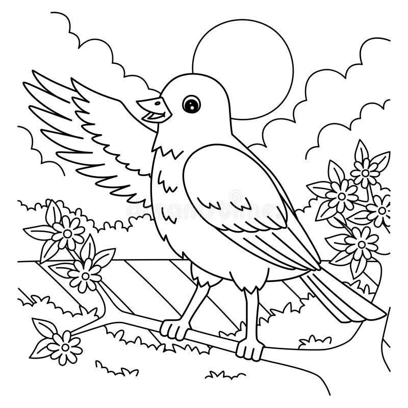 Coloring Page Canary Bird Stock Illustrations 73 Coloring Page 