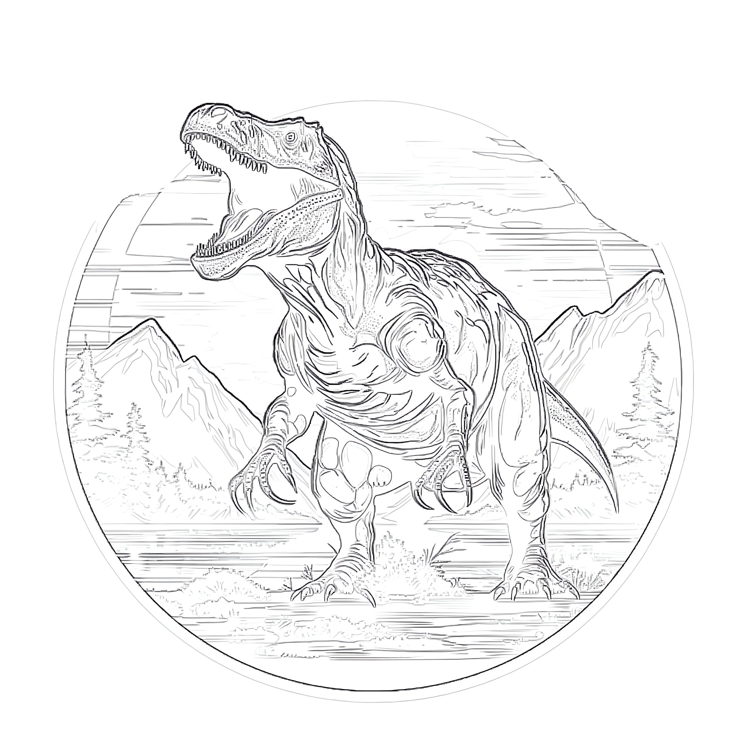 tyrannosaurus rex coloring sheet