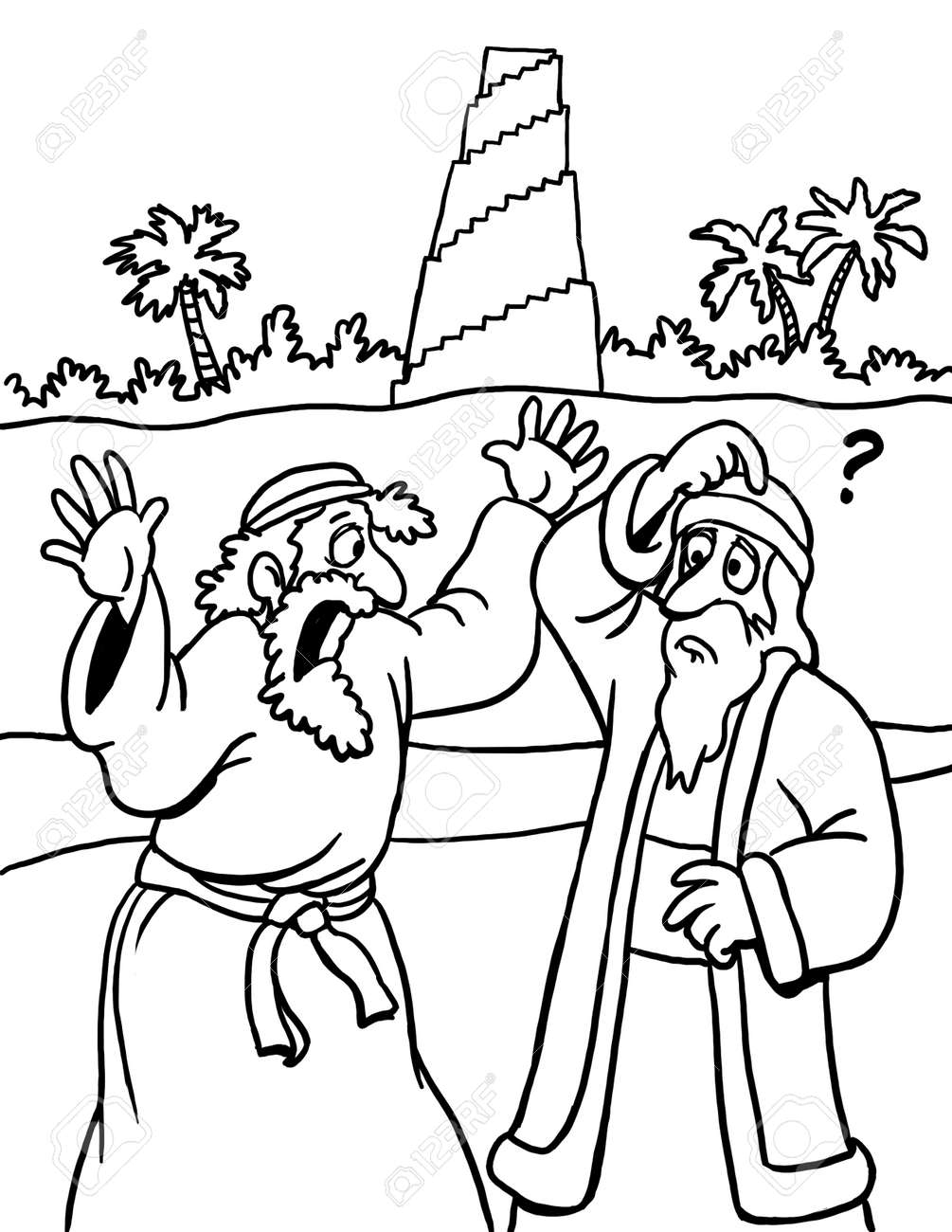 Coloring Page Of The Tower Of Babel Stock Photo Picture And Royalty Free Image Image 125684847 