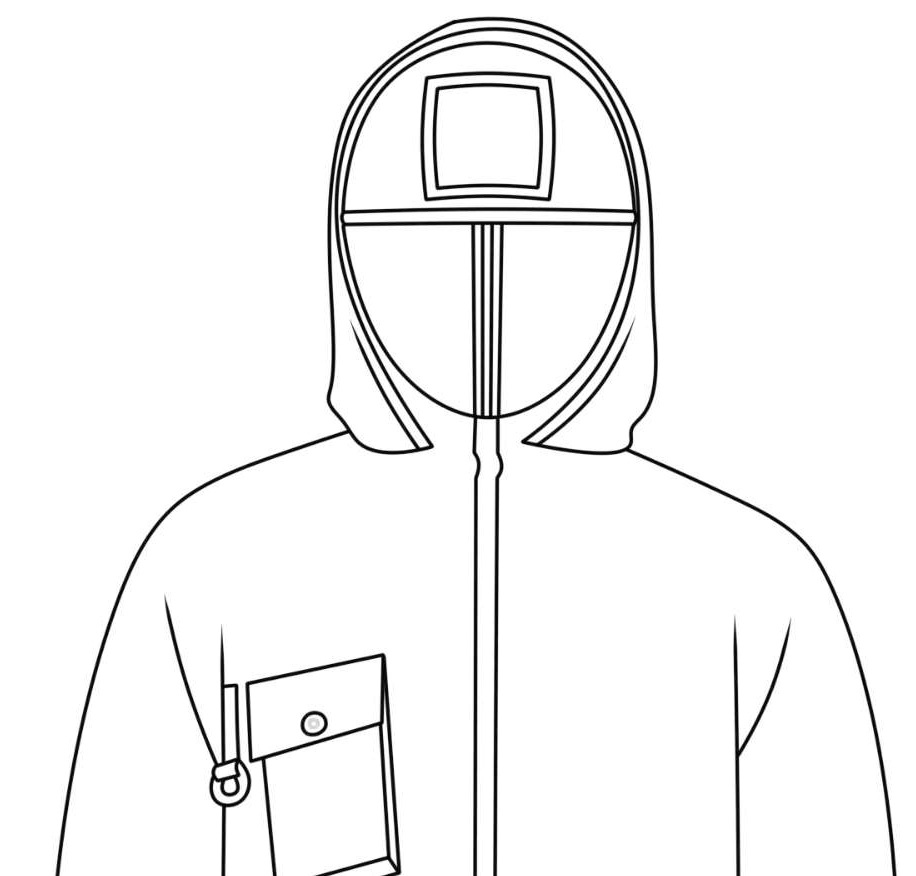 Coloring Page Squid Game Realistic Security Guard Print