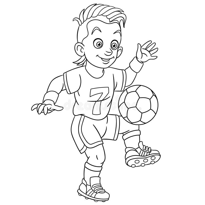 soccer ball player coloring page