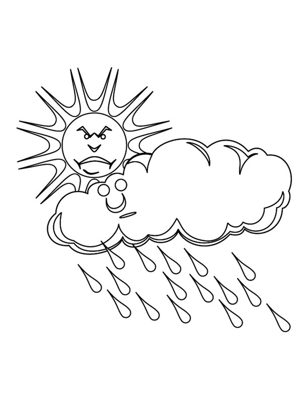 Coloring Pages Rain Cloud Coloring Page