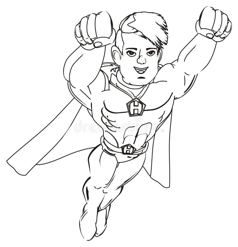 Coloring Superhero Flying Stock Illustration Illustration Of Magic 117581886
