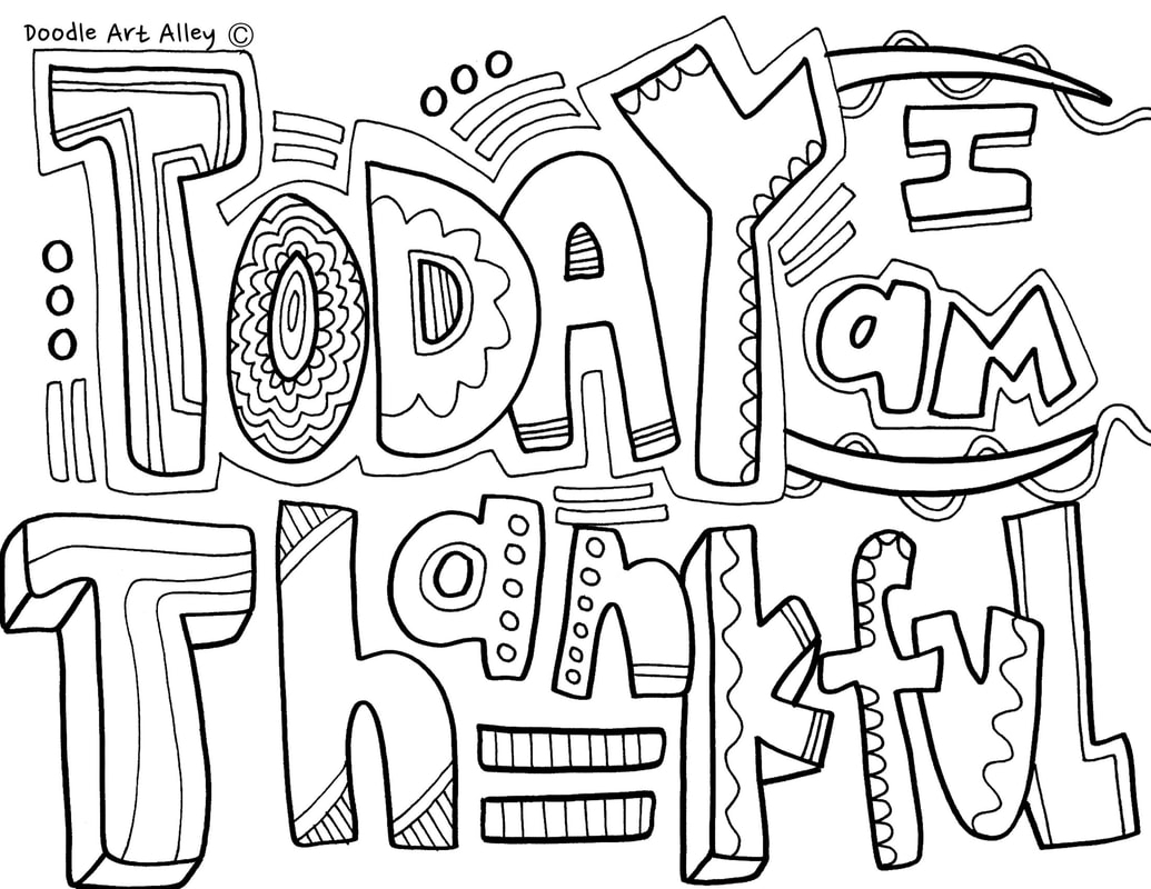 Coloring Thankful Quotes DOODLE ART ALLEY
