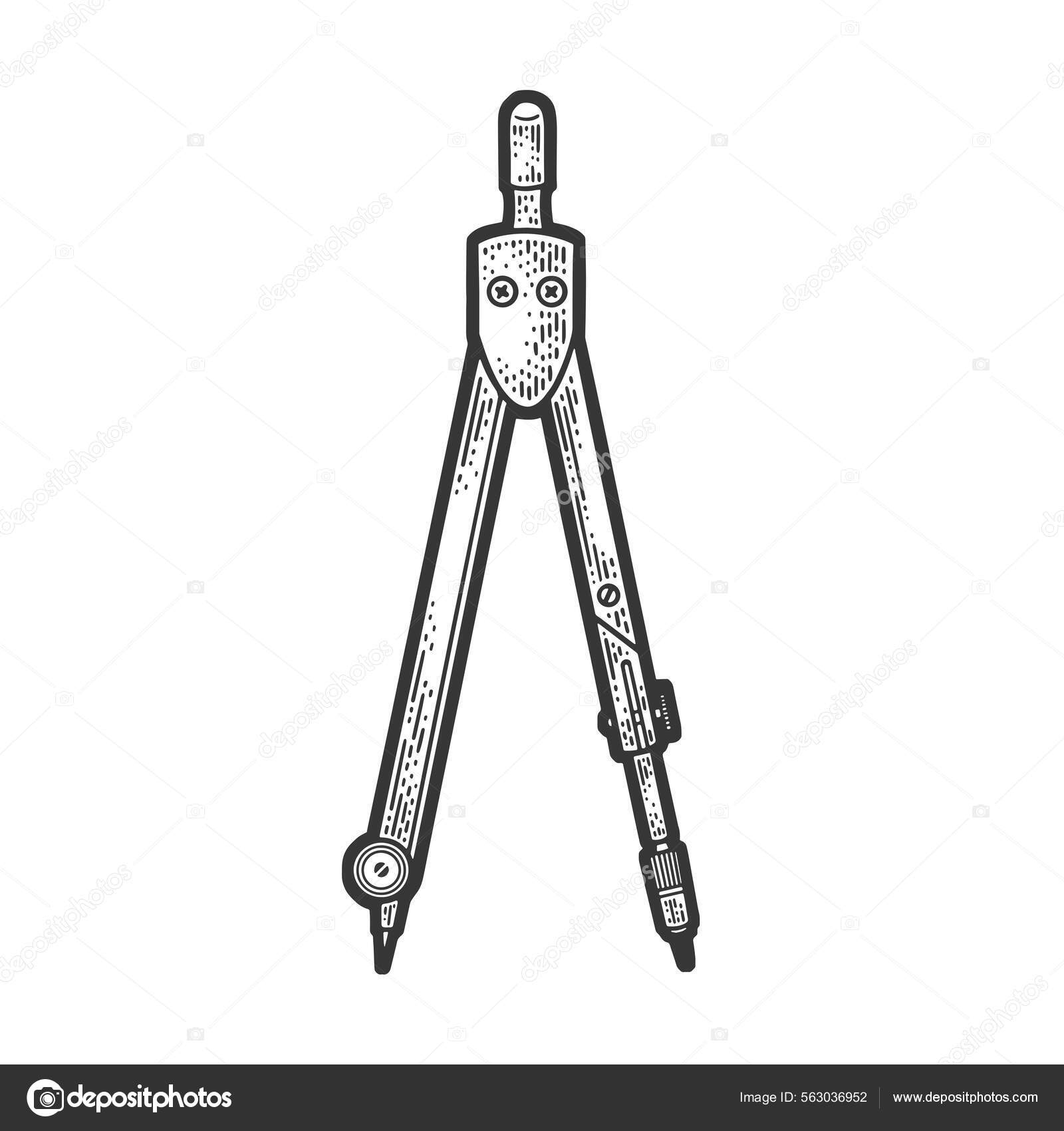 Compass Drawing Tool Sketch Raster Illustration Stock Illustration By AlexanderPokusay 563036952