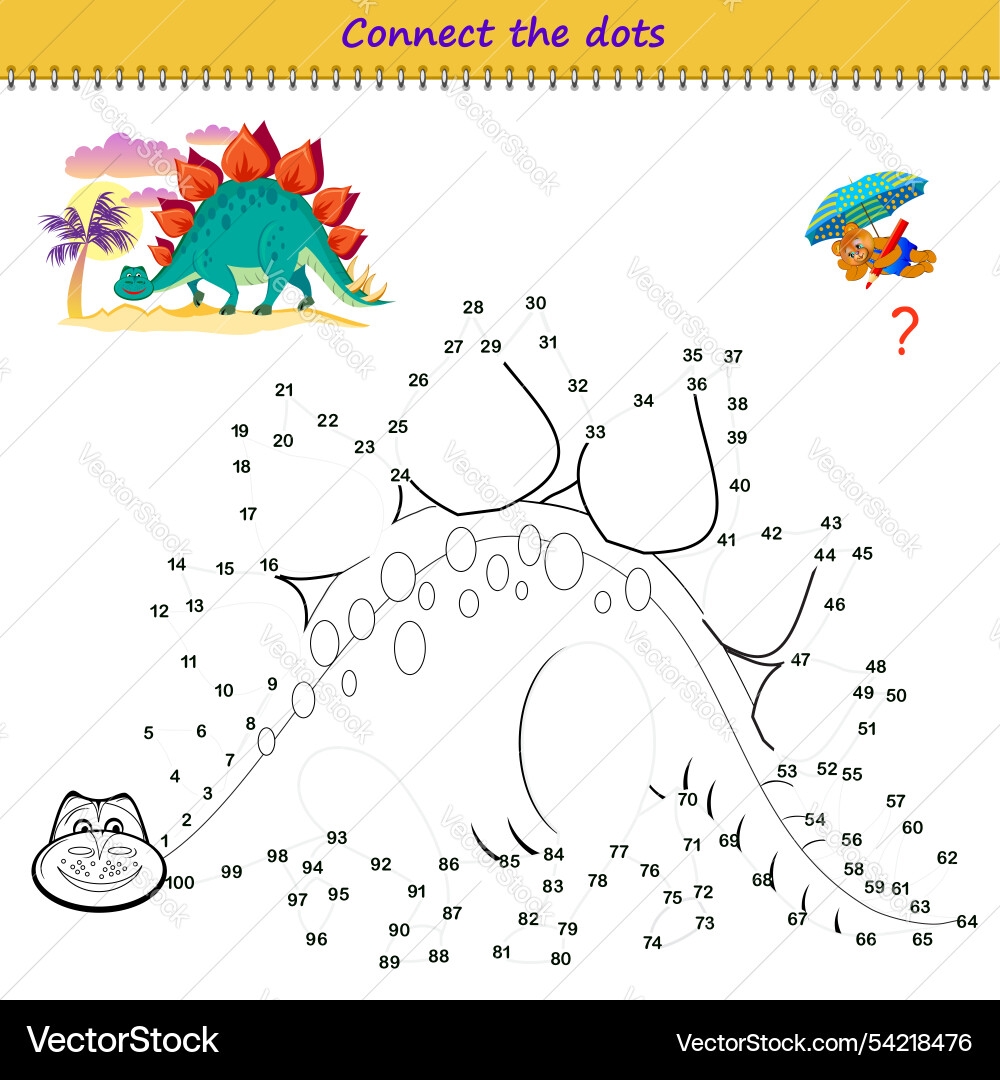 Connect The Dots From 1 To 100 And Draw Royalty Free Vector
