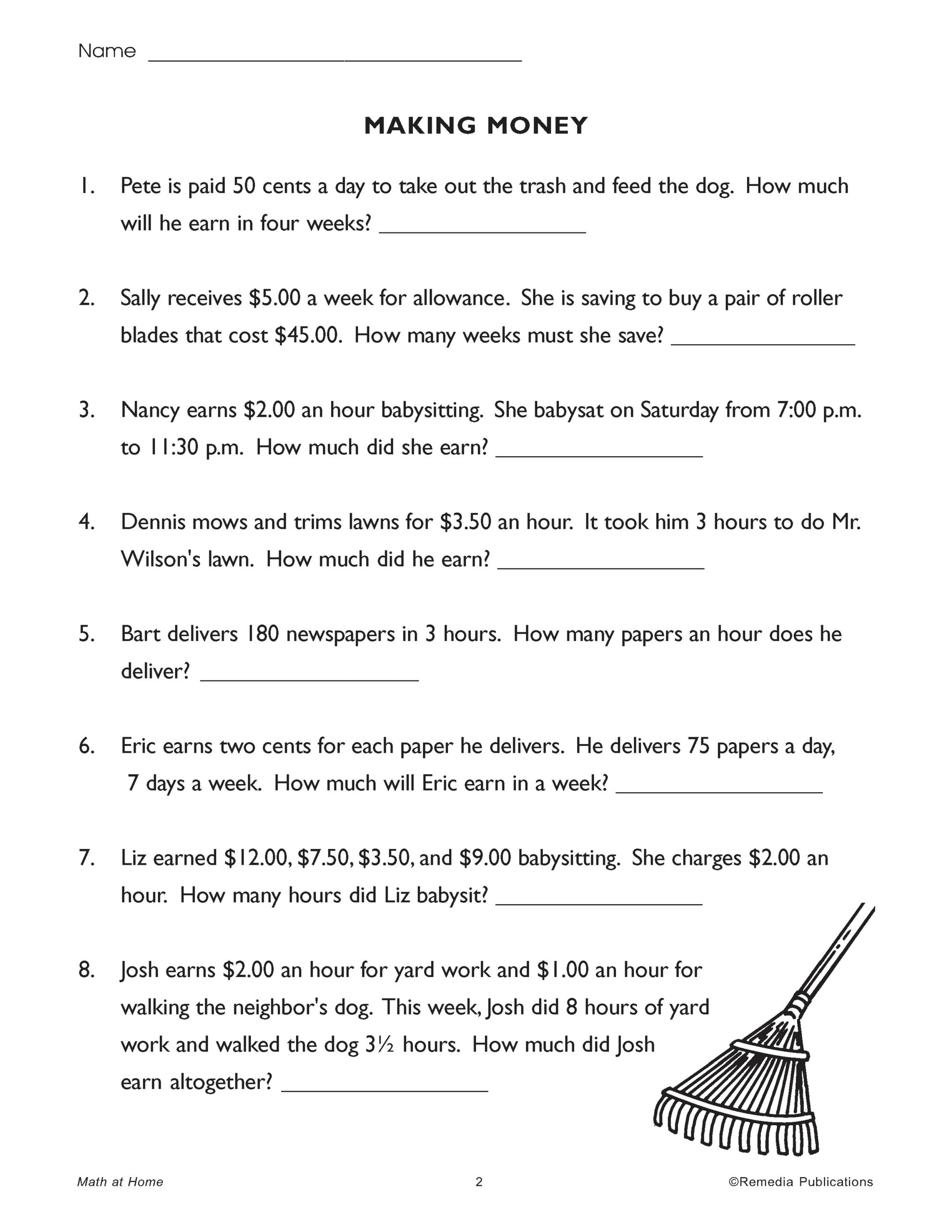 CONSUMER MATH AT HOME Life Skills Word Problems Worksheets Library Worksheets Library