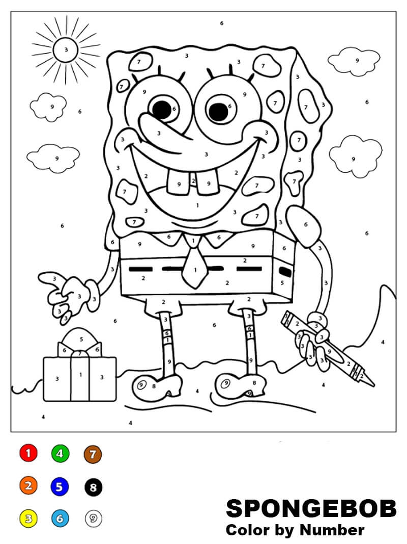 Cool SpongeBob Color By Number Download Print Now 