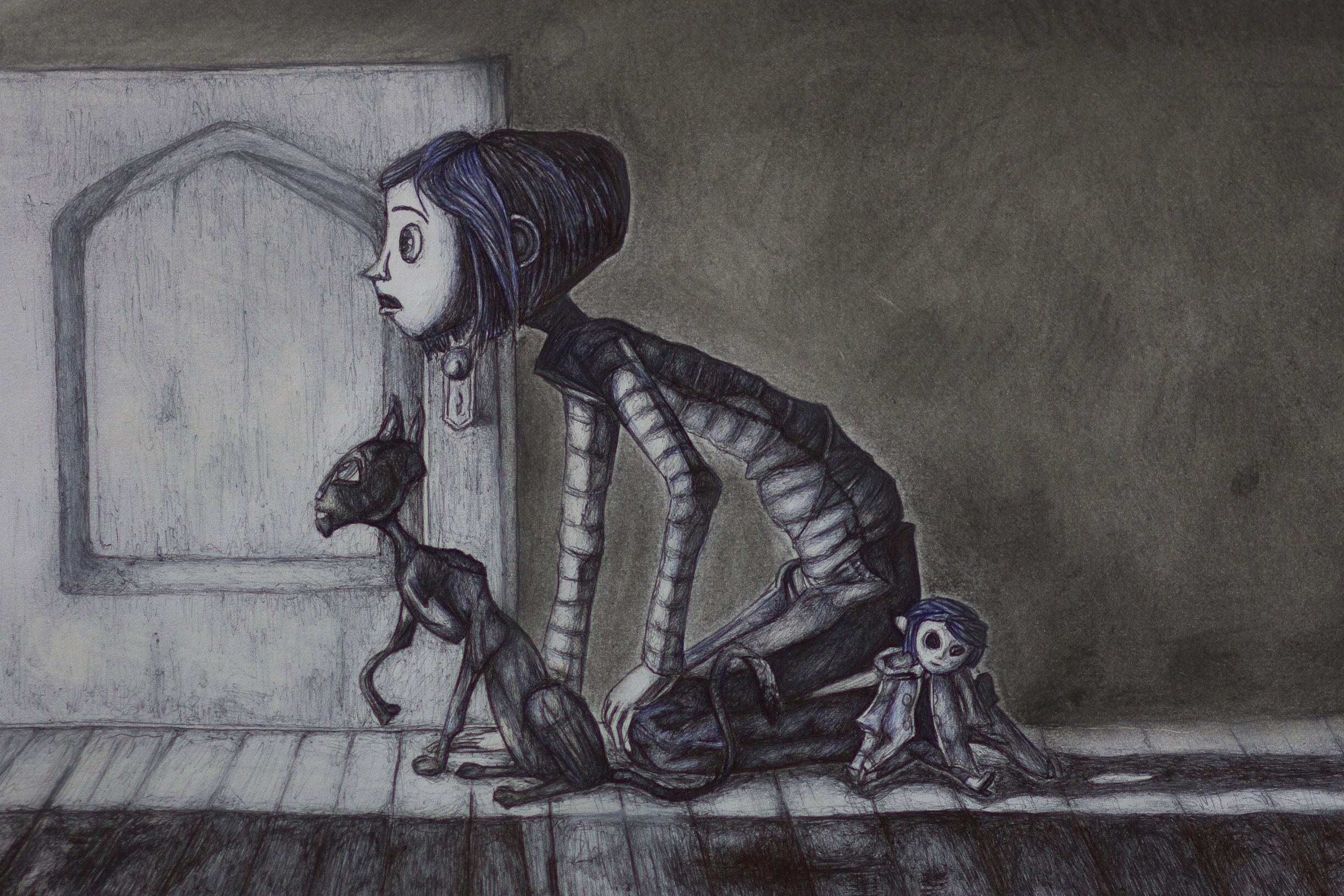 Coraline Postcards Set Of Hand drawn Artwork Print Etsy