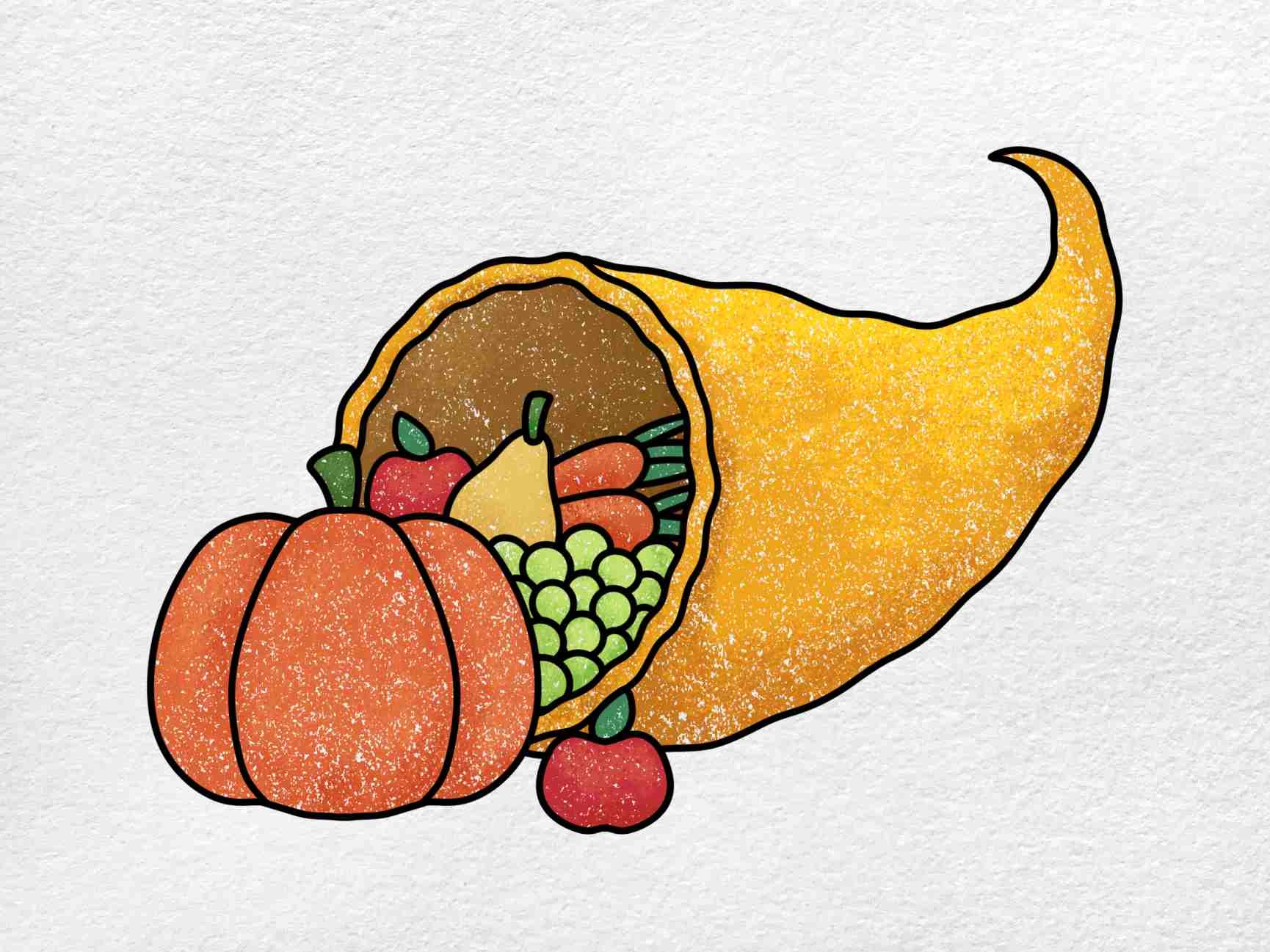 Cornucopia Drawing HelloArtsy