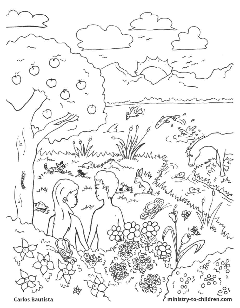 Creation Bible Coloring Page free Download 