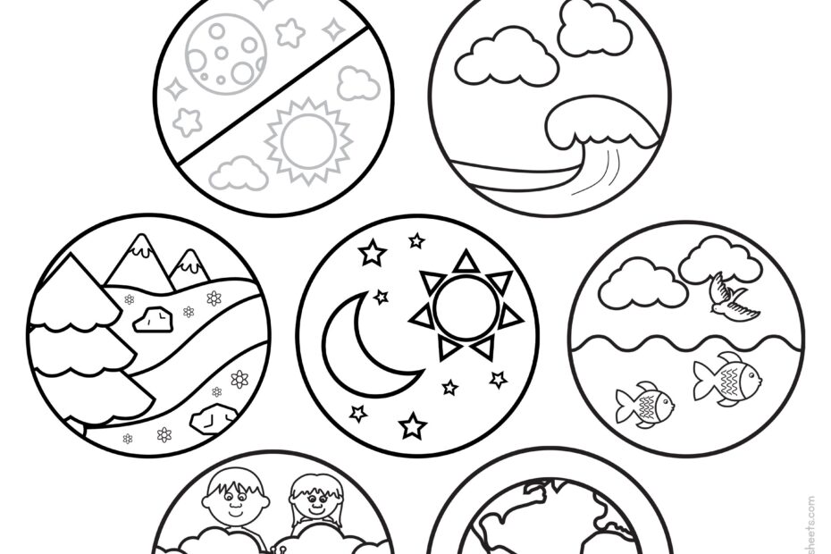 Creation Coloring Pages Free Printables Superstar Worksheets
