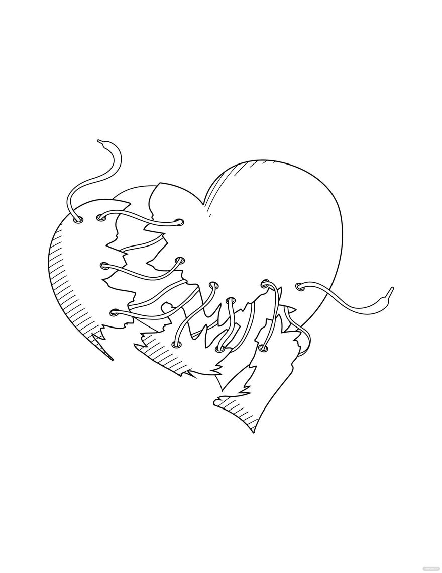 broken heart drawing