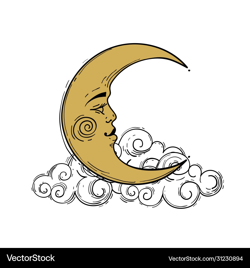 crescent moon drawing