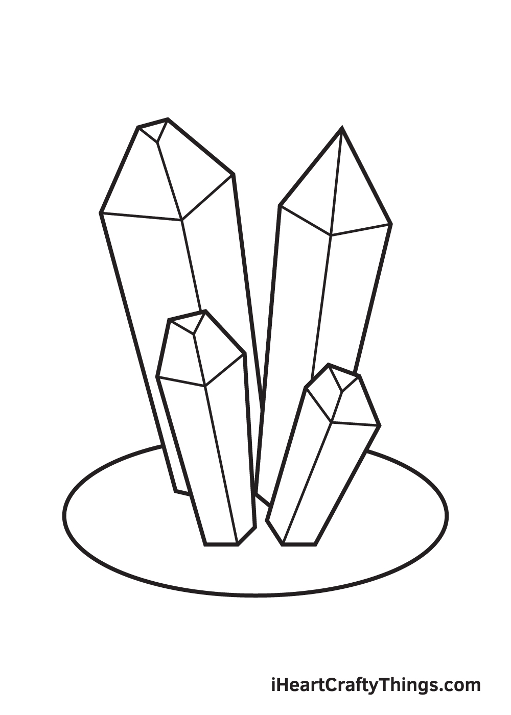 Crystals Drawing How To Draw Crystals Step By Step