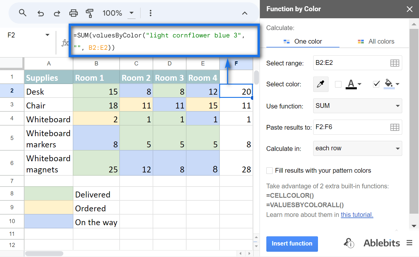 google sheets cell fill patterns