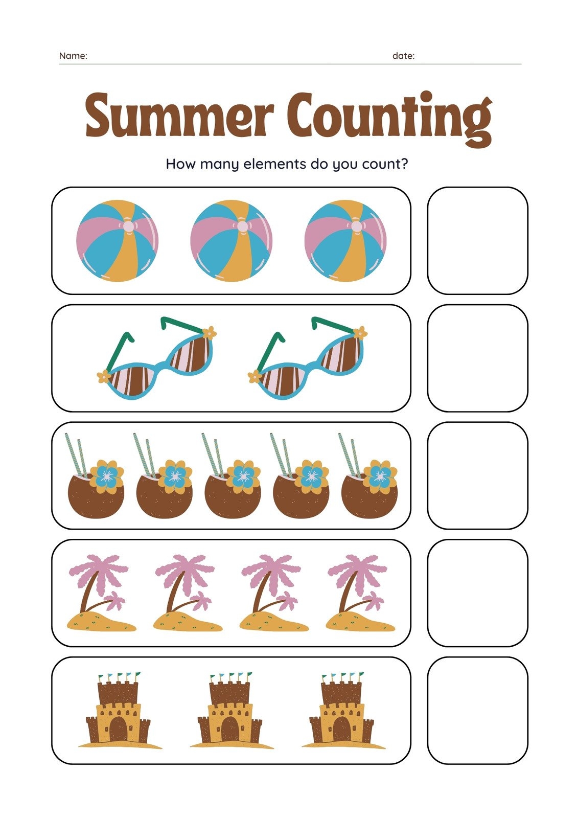 math counting worksheets for kindergarten
