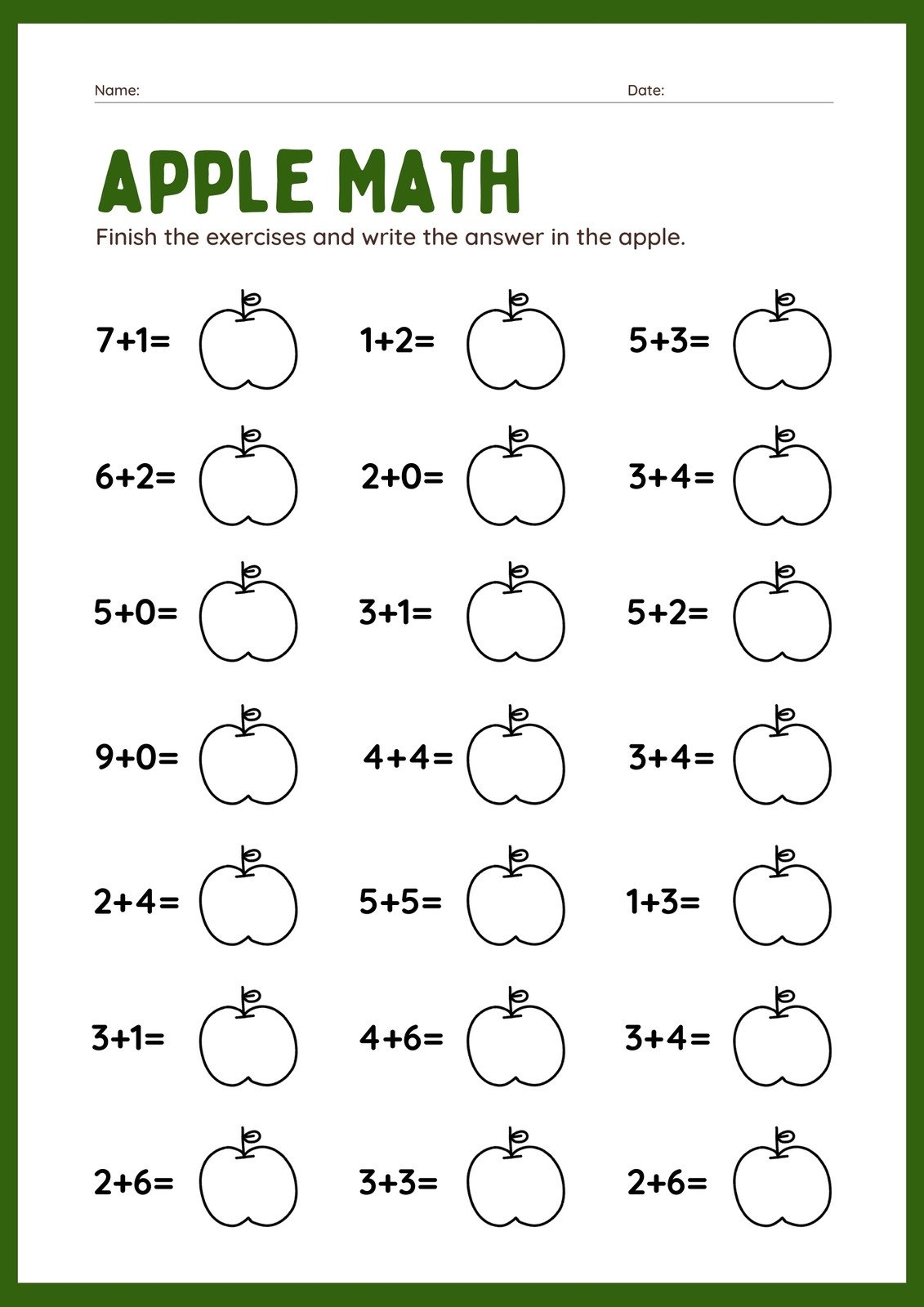 online math sheets