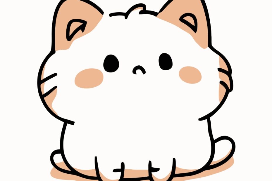 Cute Cat Kawaii Chibi Drawing Style Royalty Free Vector