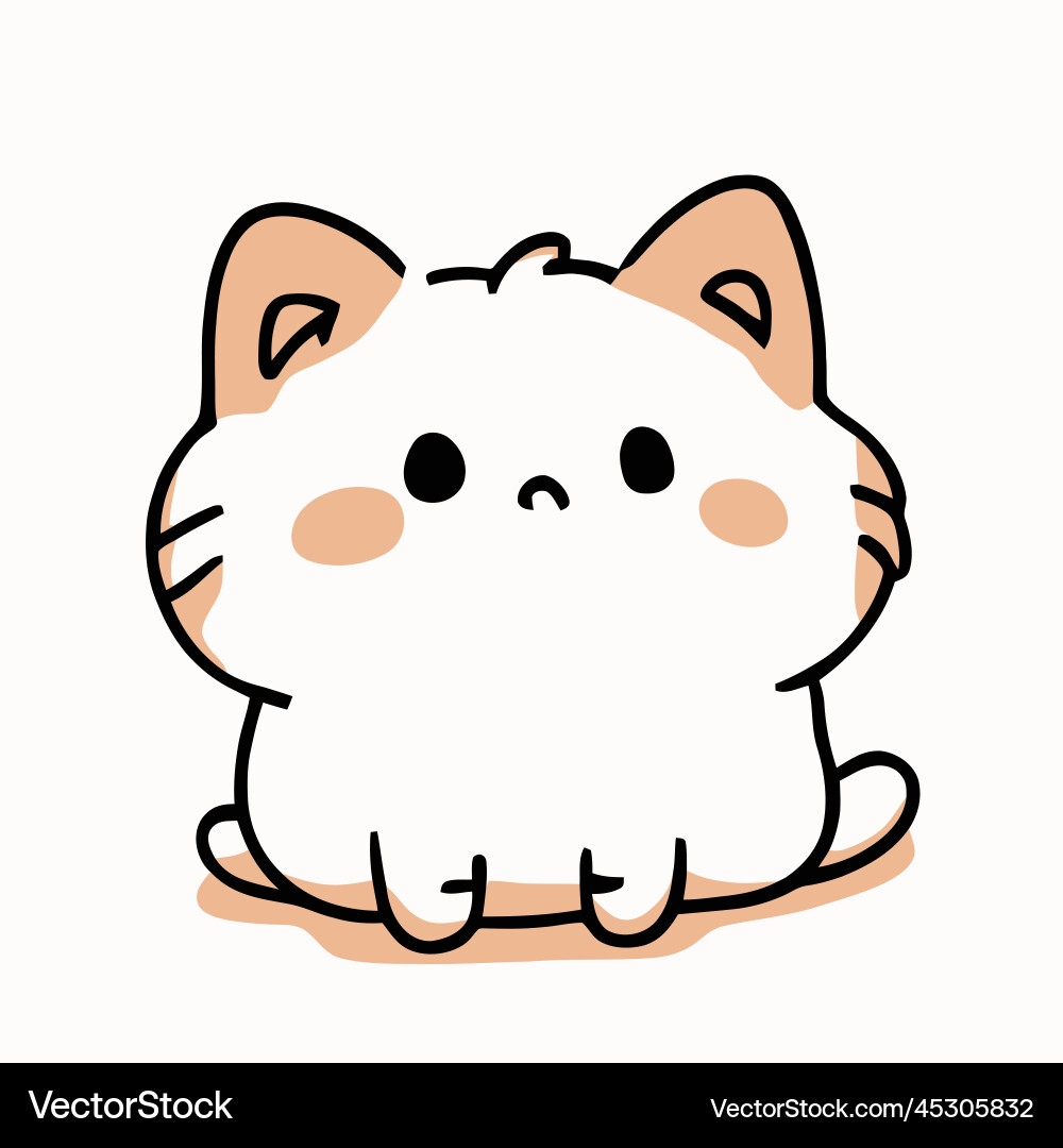 Cute Cat Kawaii Chibi Drawing Style Royalty Free Vector