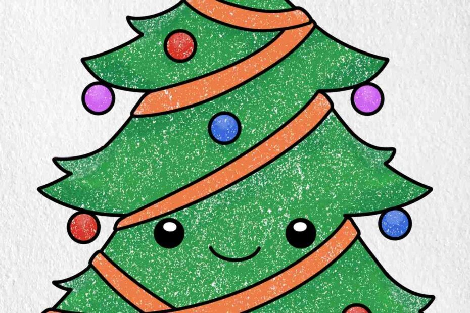 Cute Christmas Tree Drawing HelloArtsy