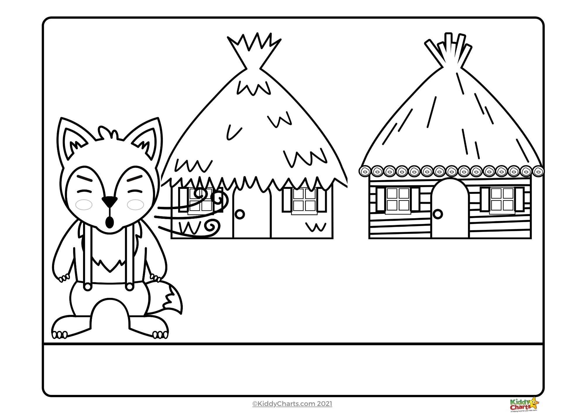 Cute Coloring Pages Three Little Pigs KiddyCharts Shop