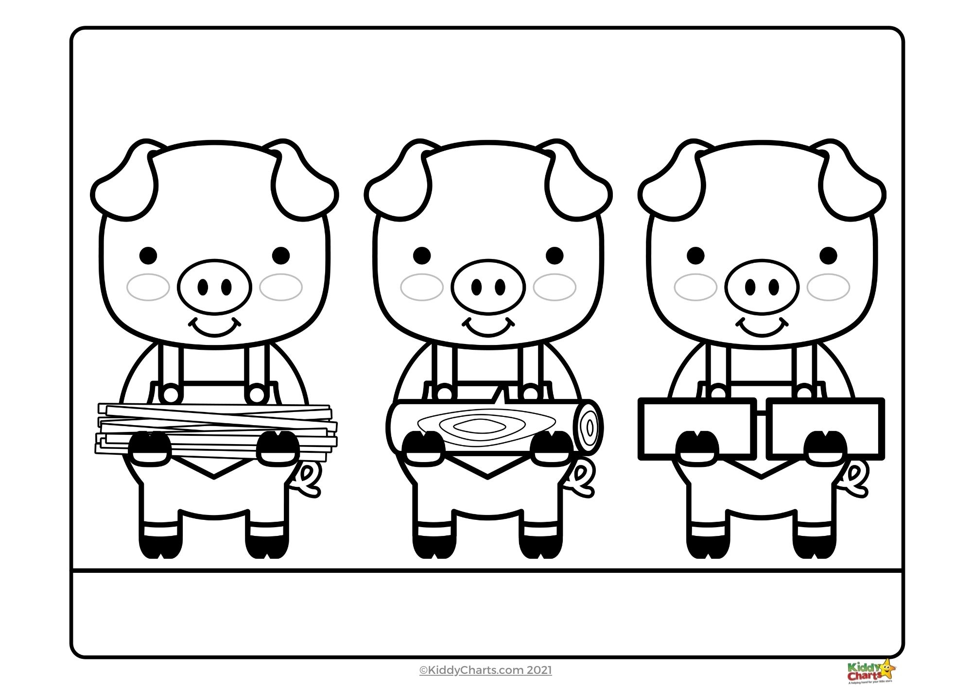 3 little pigs colouring pages