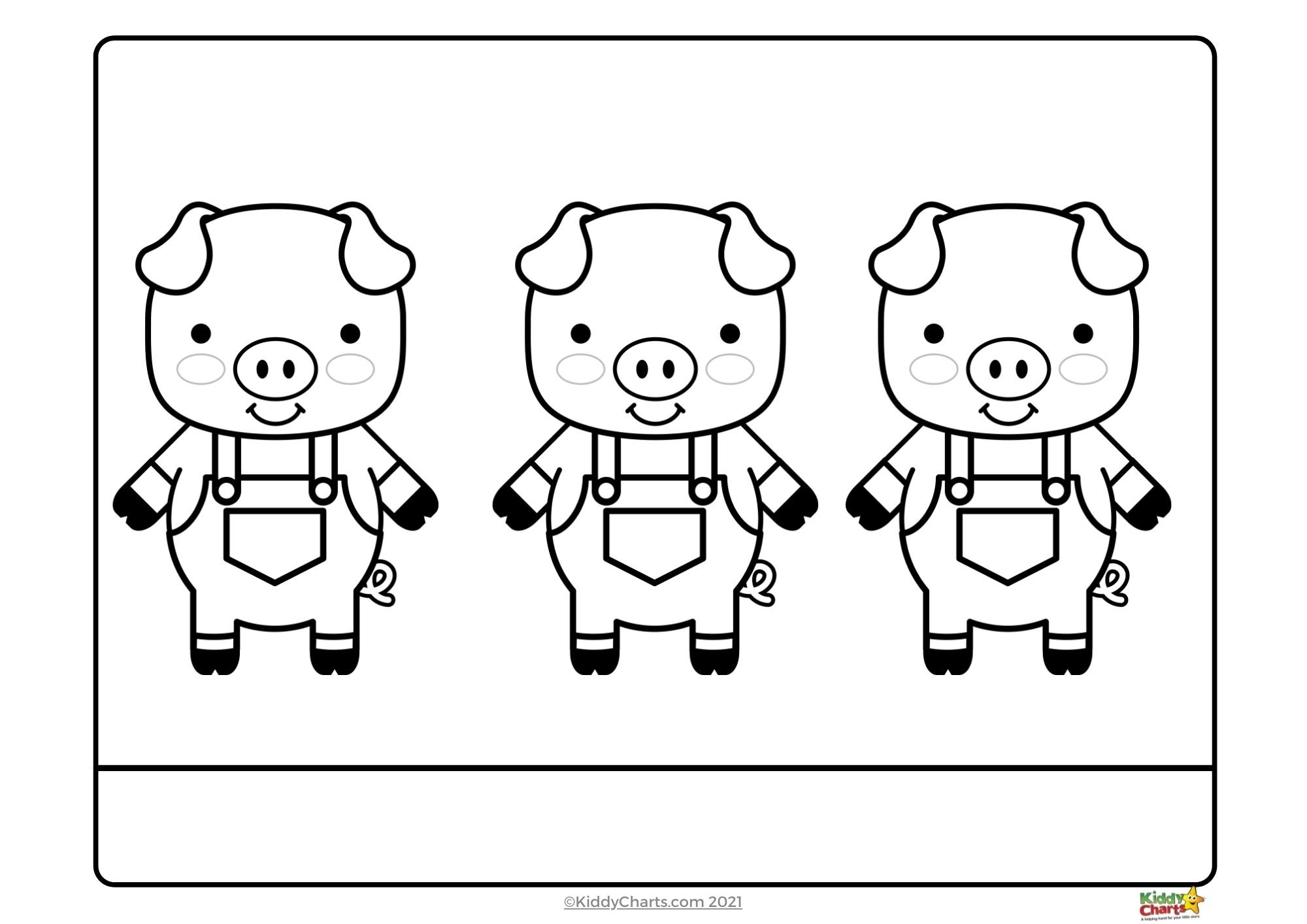 Cute Coloring Pages Three Little Pigs KiddyCharts Shop