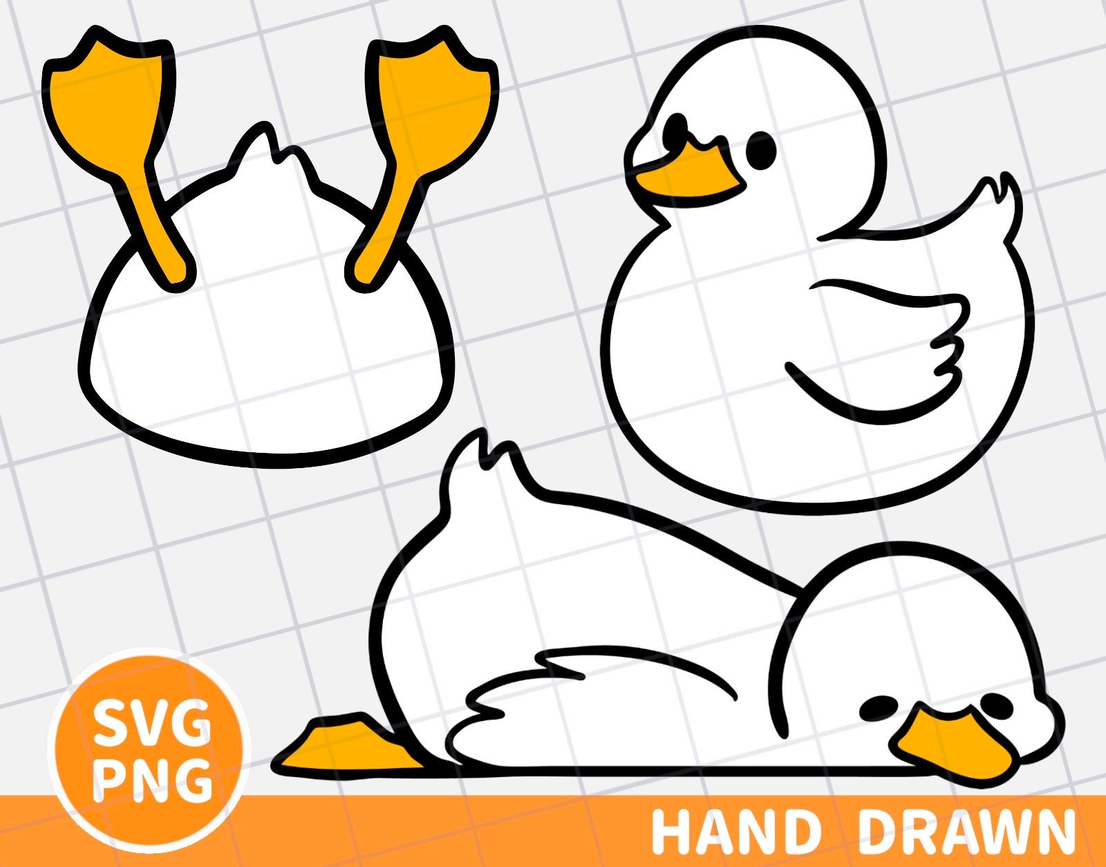 Cute Duck Digital Clipart Duck Svg Duck Png White Duck Cut File Kawaii Duck Instant Download Sleeping Duck Swimming Duck Drawing Etsy