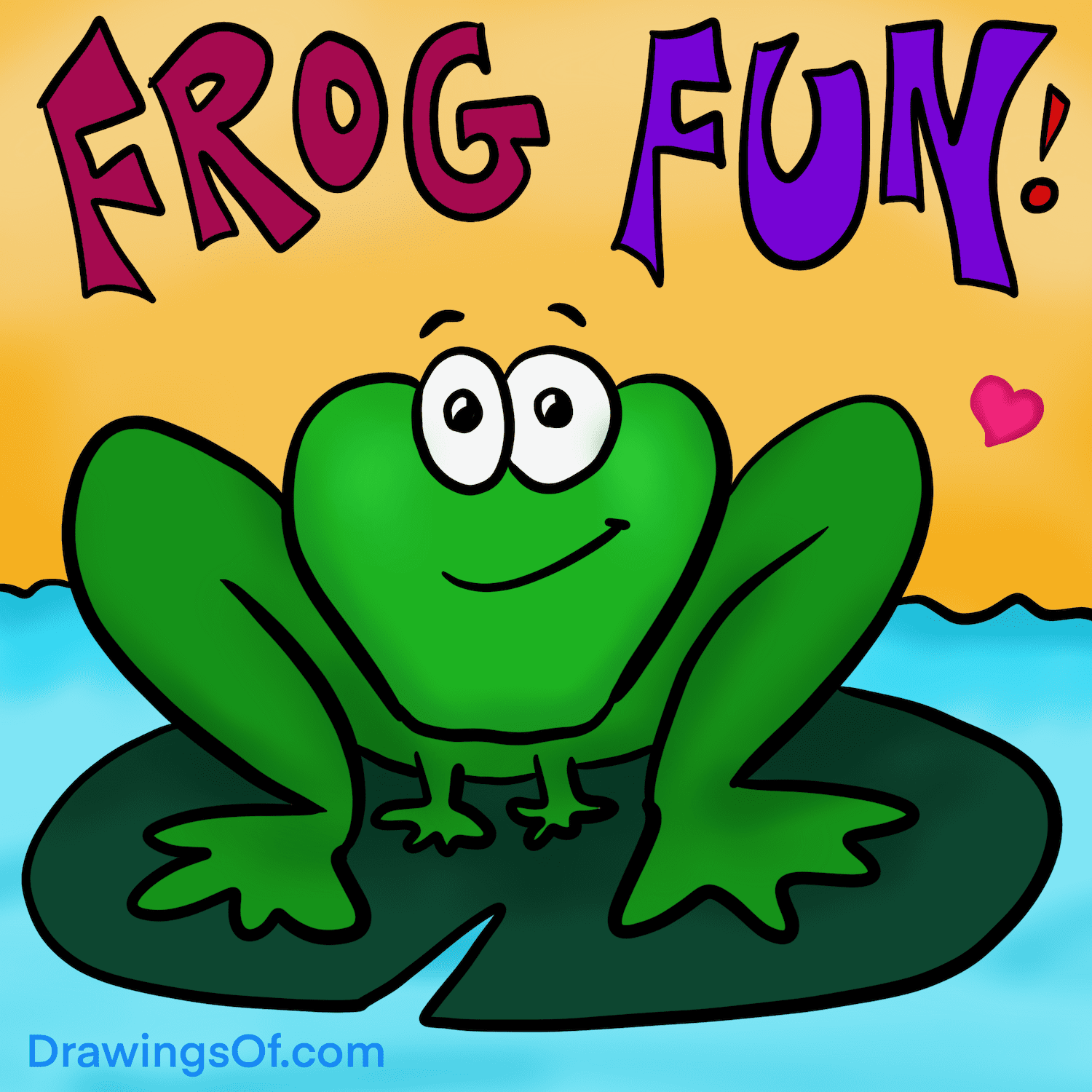 cute frog drawing