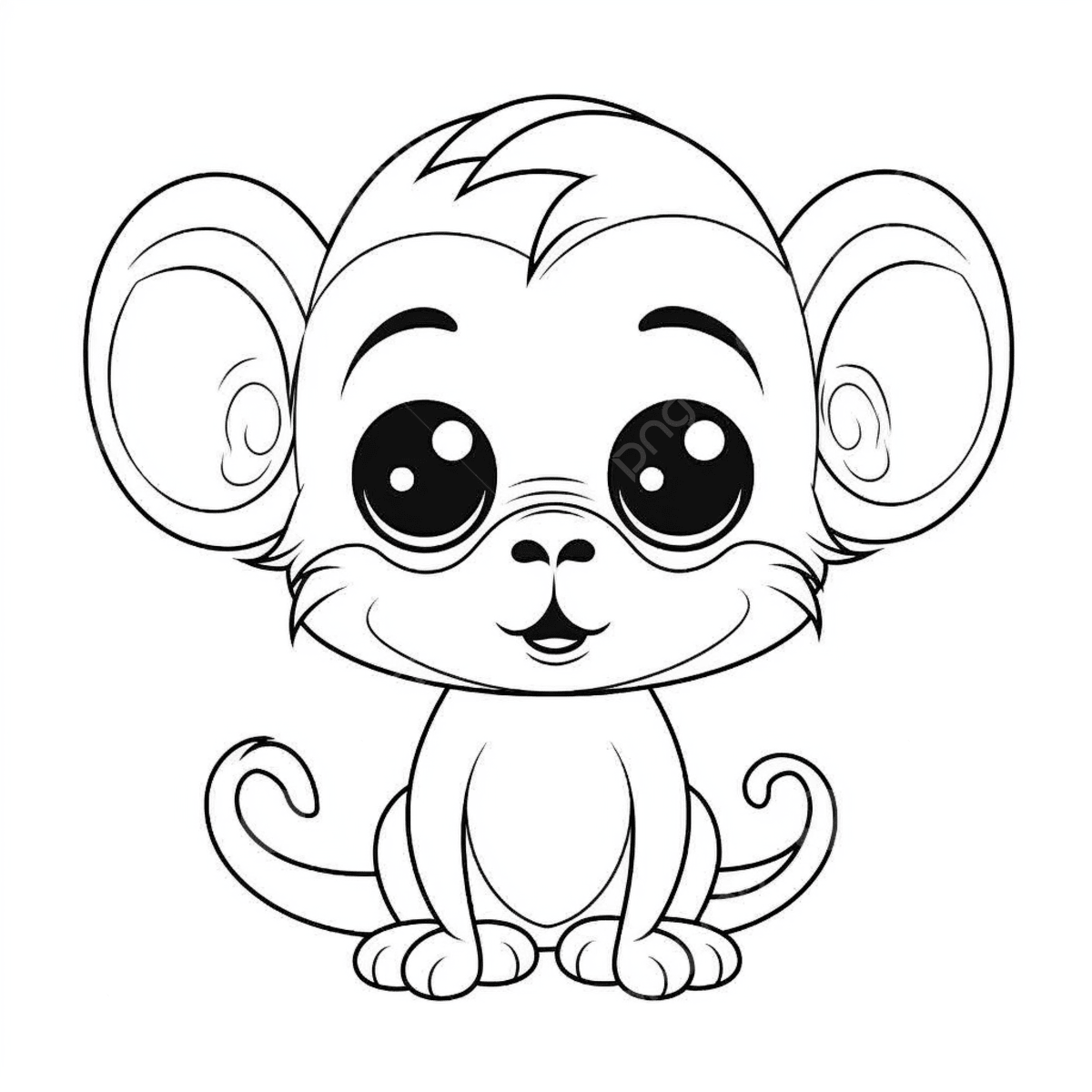 Cute Little Monkey Coloring Pages To Print Monkey Drawing Key Drawing Ring Drawing PNG Transparent Image And Clipart For Free Download