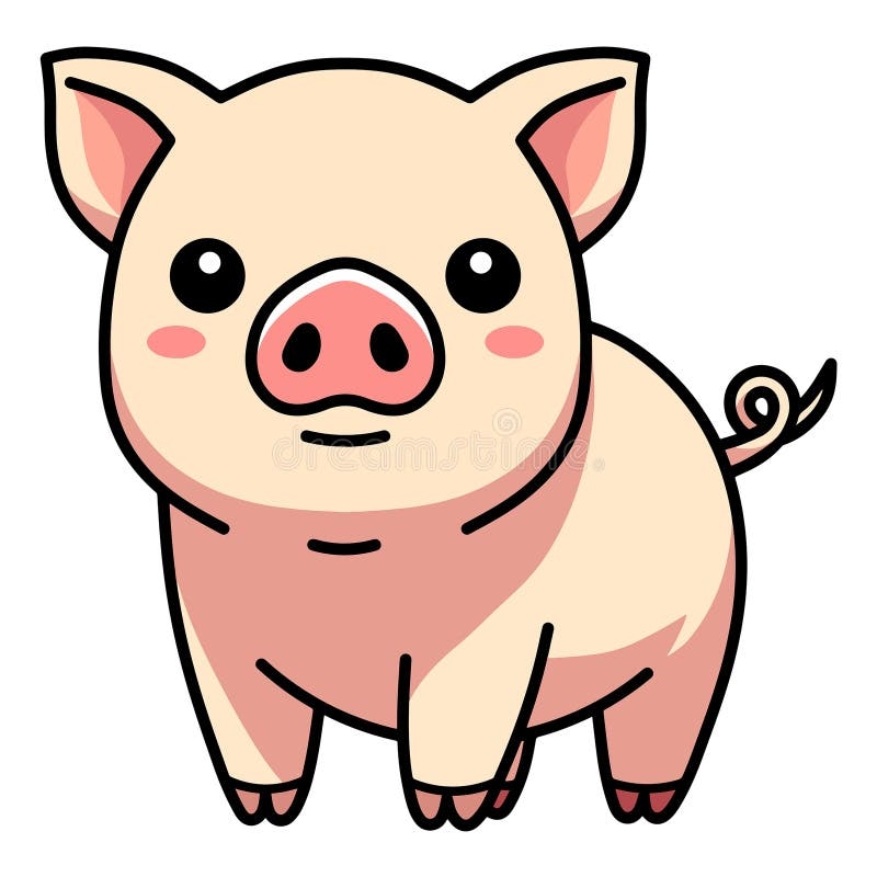 Cute Little Pig Drawing Design Illustration Stock Vector 