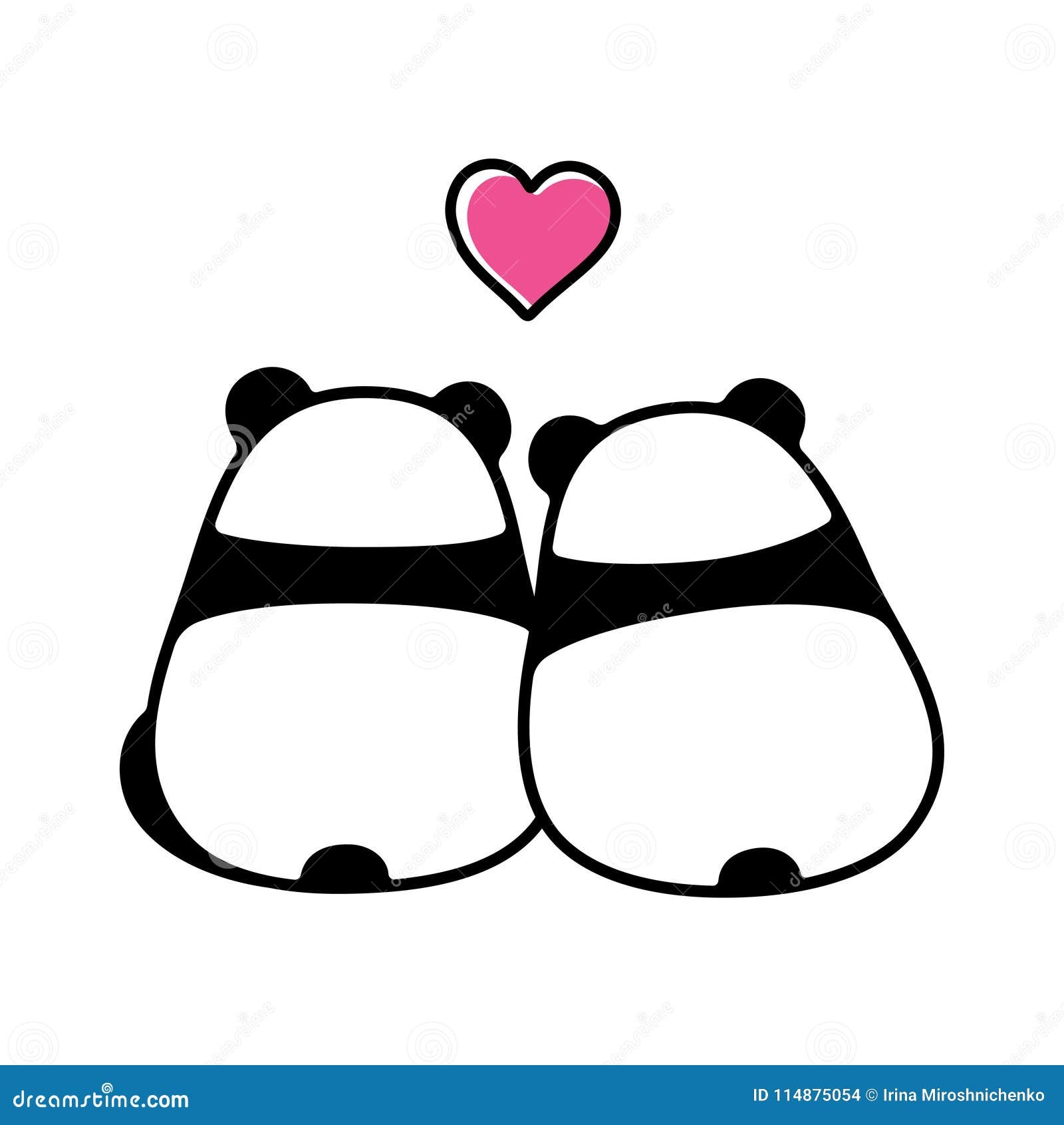Cute Panda Couple Love Stock Illustrations 887 Cute Panda Couple 