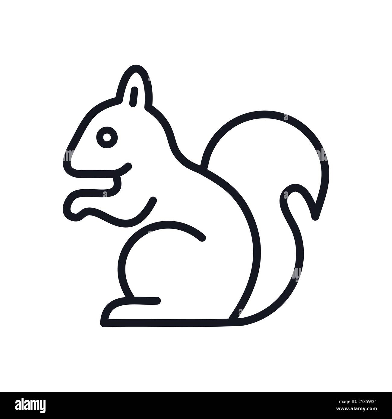 Cute Squirrel Icon Simple Line Art Illustration Of A Squirrel 