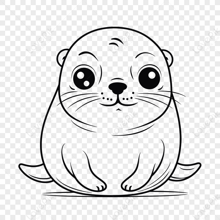 baby walrus coloring page