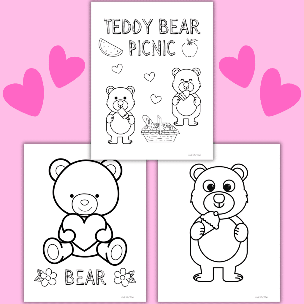 Cute Teddy Bear Coloring Pages Free Printable Simply Full Of 
